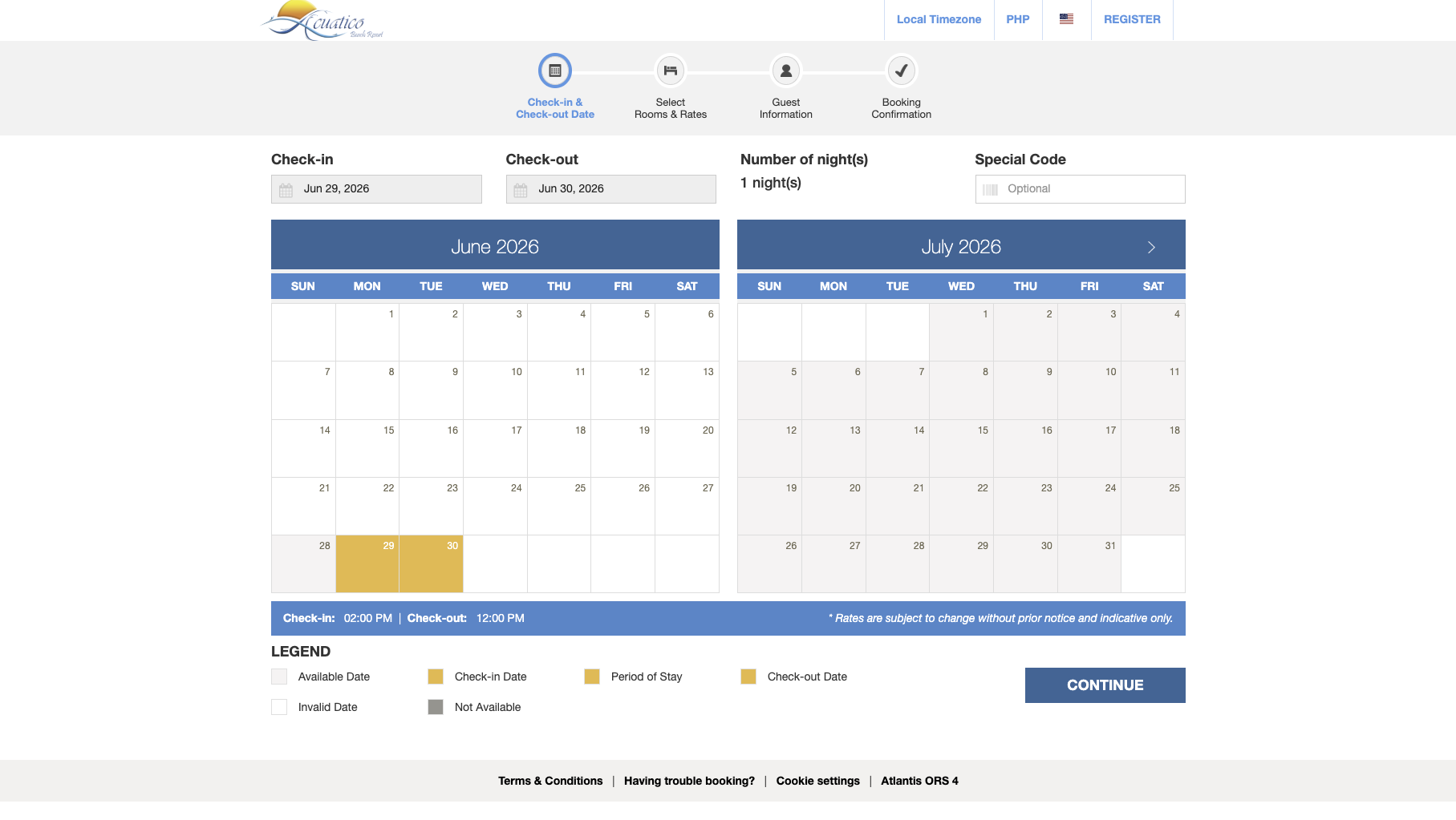 Atlantis Online Reservation System